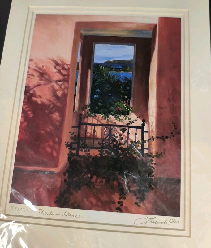Ocean Window Flowers Water Color Art Picture By Numbered Lucinda Schutt 11"X14" gallery