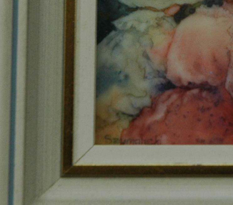 Original Miniature Transparent Watercolor "Bush Picnic 1900" Madeleine Szymanski gallery