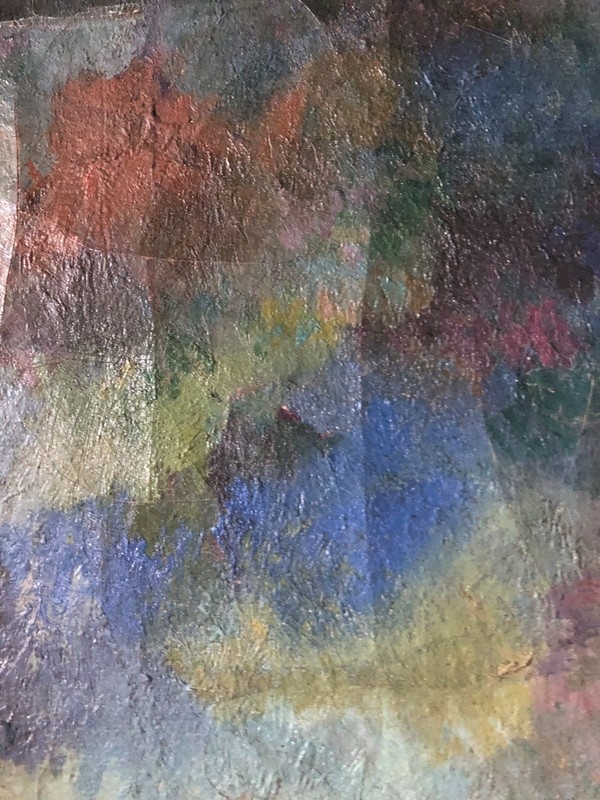 GRACE WOOD HERRING (1908-1992) "Atomic World” Ca 1950 Oil Abstract Framed gallery