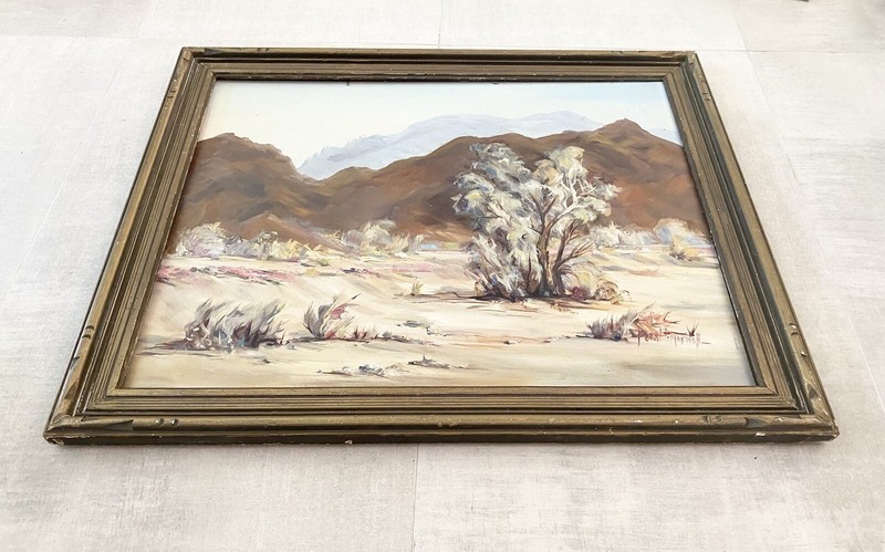 PEARL MAXWELL ( 1908-1987) Listed CA PLEIN AIR “ Desert Hues” Oil Painting gallery