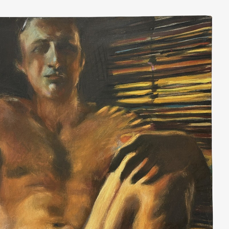 Vintage Expressionist/Fauvist Male Nude Study (c. 1980, Acrylic on Canvas) gallery
