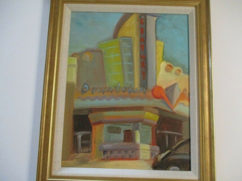 KATHY IKERD PAINTING AMERICAN CALIFORNIA REGIONALIST URBAN CITY DOWNTOWN STREET gallery