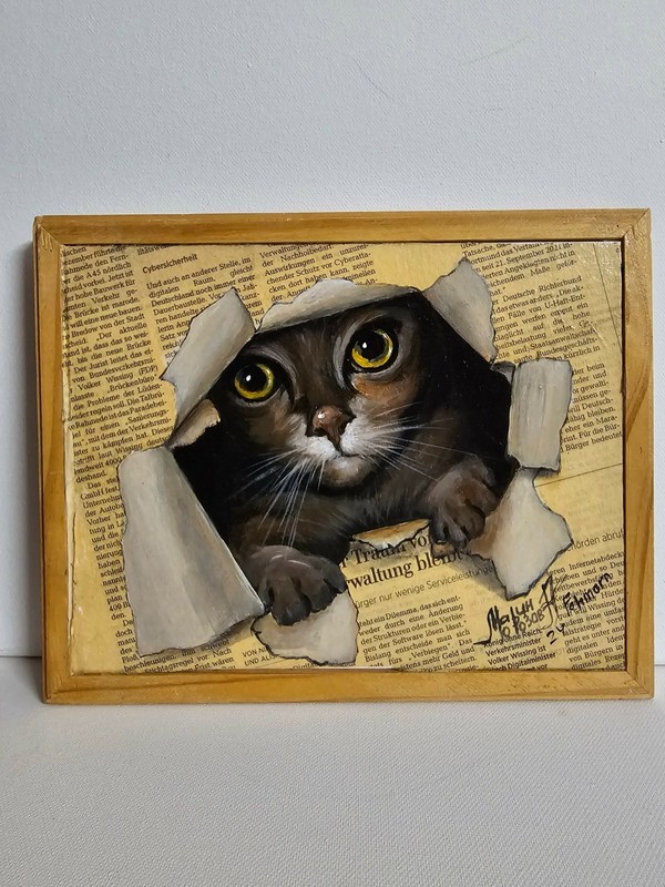 Modern Wonderful Gift CAT Original Acrylic Painting 26×20