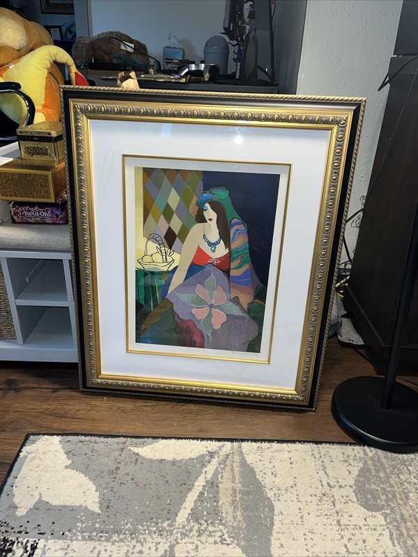 Itzachak Tarkay Silent Moment 2011 Signed Printers Proof 2/33 Framed 25″x30″