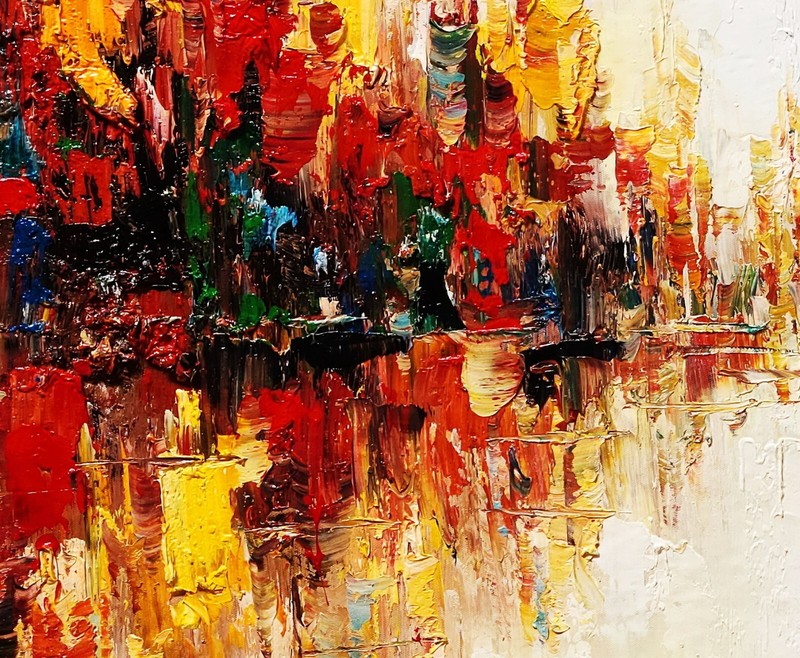 Abstract #5C-B3, 48x72, 100% Hand painted Oil Painting on Canvas gallery
