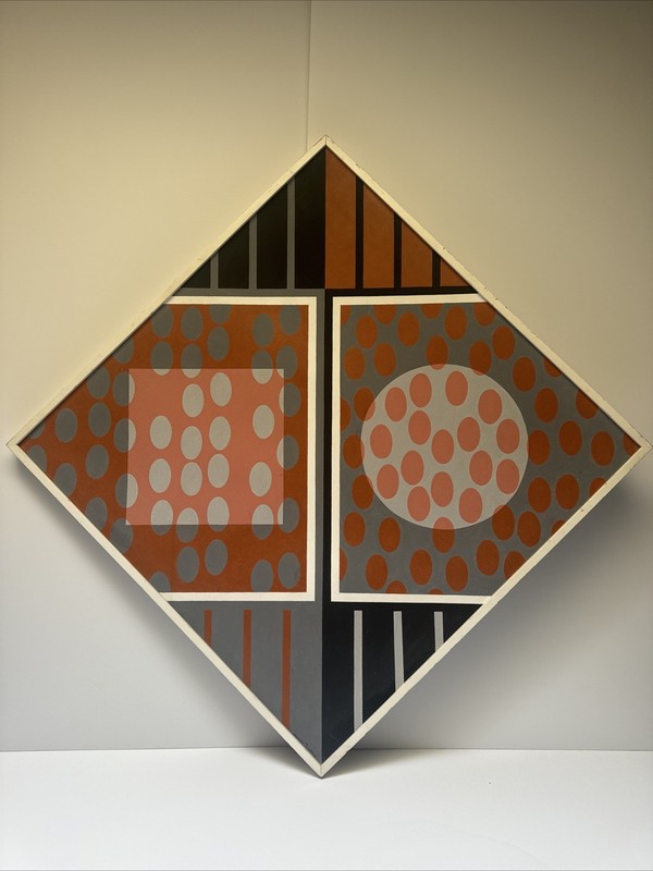 Claude Bentley Painting Abstract Pop Op Art Modernism Large Vintage New York gallery
