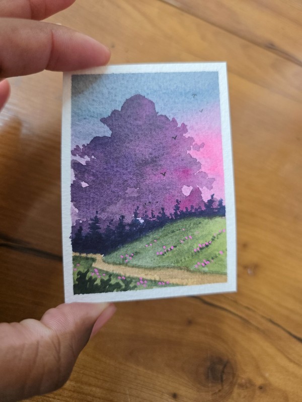 ACEO watercolor painting. Original Landscape gallery