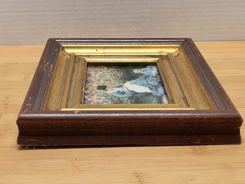 CLAUDE MONET COLOR PRINT OF "CAMILLE MONET AND A CHILD IN THE GARDEN" Framed VTG gallery