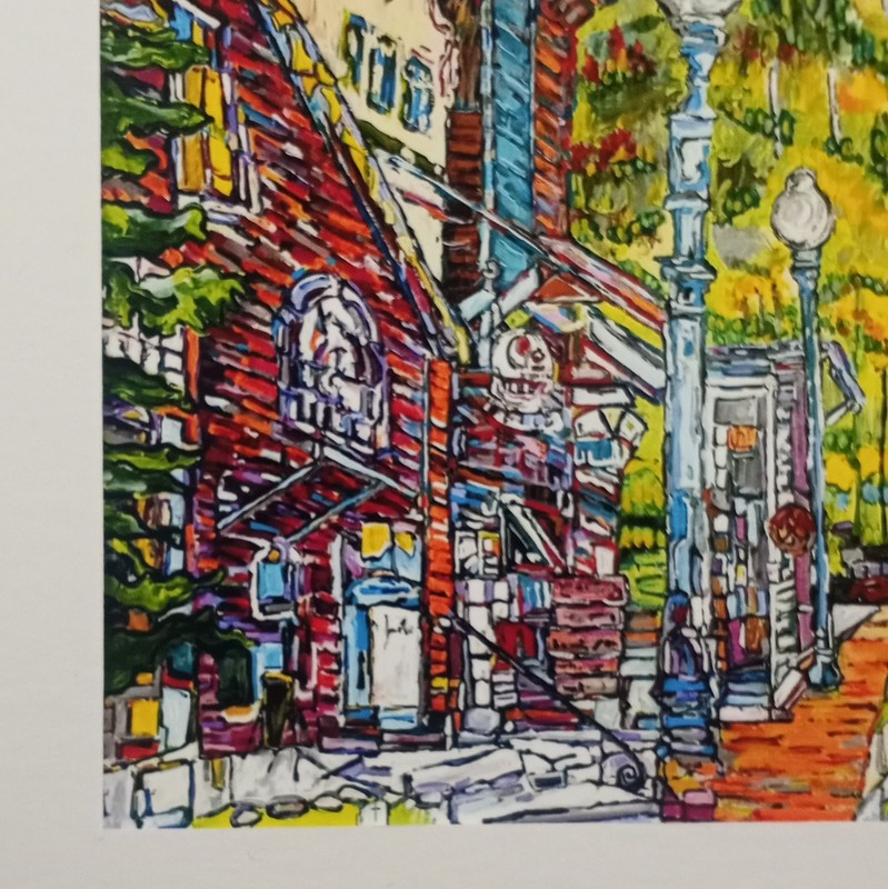 Cole Signed Modern Painting "Crested Butte Bursting"Mountain Town Landscape CORN gallery