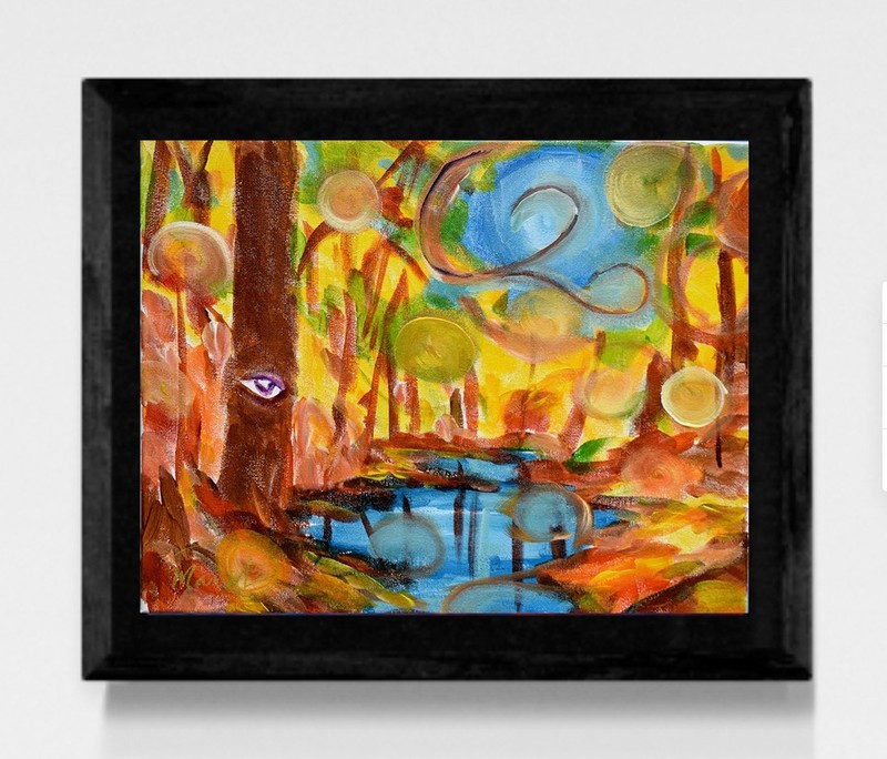 Original 11×14 Expressionism Surrealism Abstract Acrylic Canvas Signed Decor