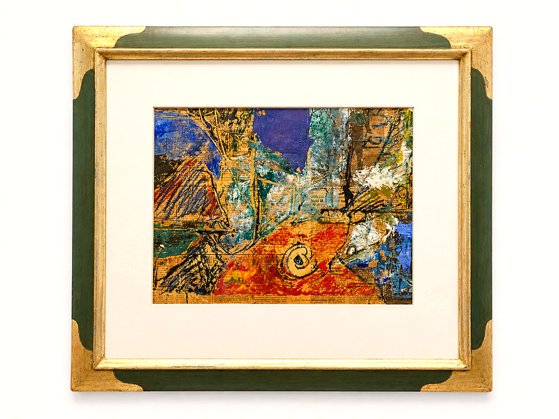 Painting by Friedrich Schiemann (1918-1991) oil/newspaper around 1980 with certificate