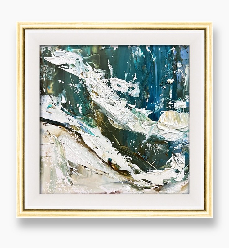 Virginia Beach Shoreline • Dramatic Ocean Energy Impasto Expressive Artwork Gift