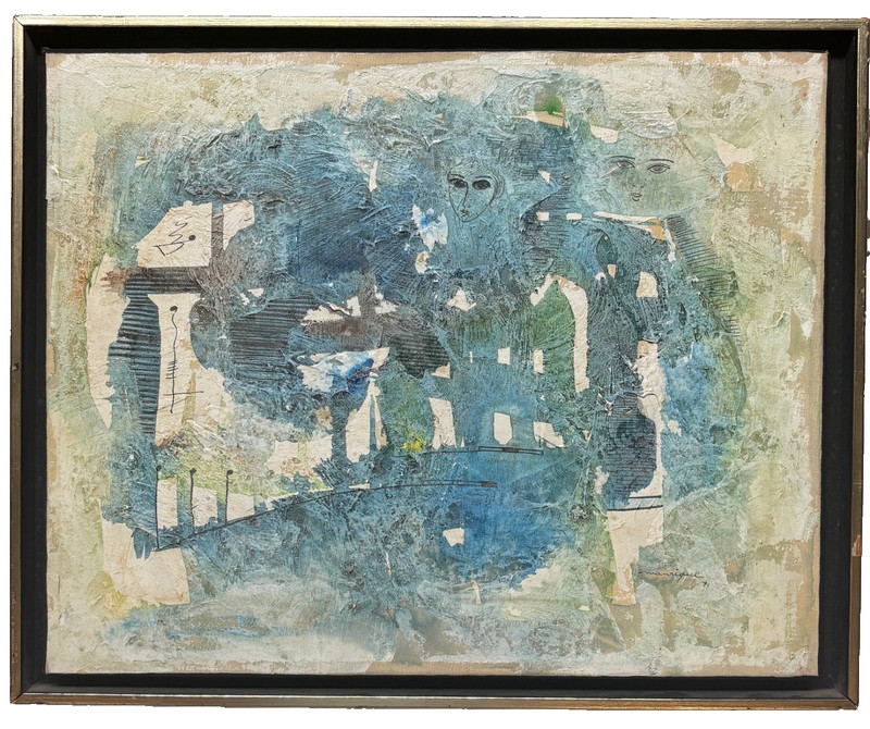 Original 1971 DANIEL MANRIQUE ARIAS Tepito Mexican MODERNISM Abstract PAINTING