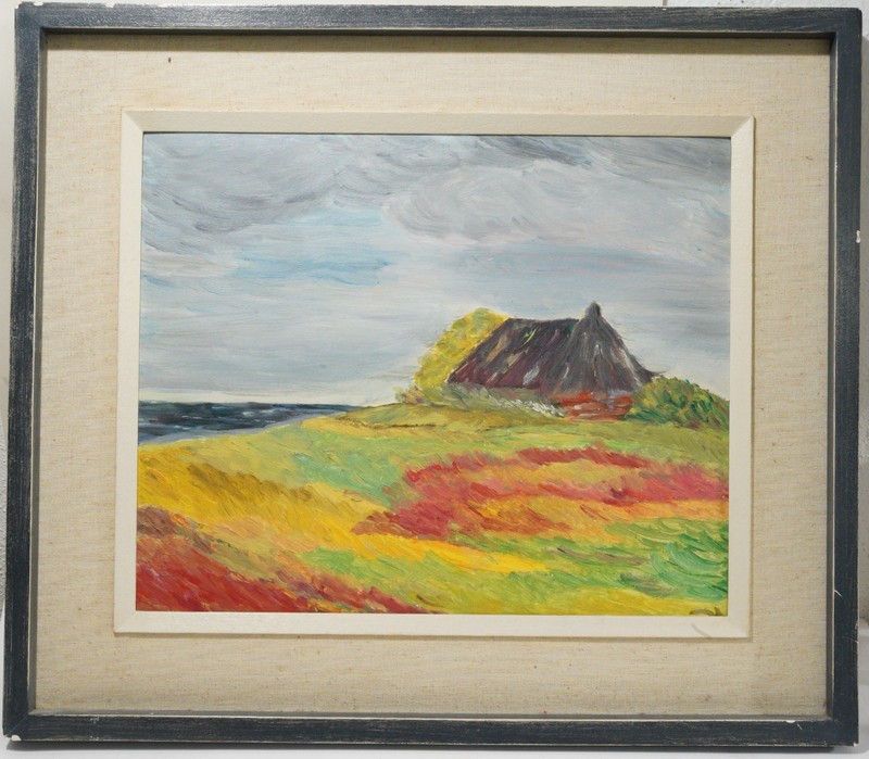 Masterful Oil Painting Farmhouse In Ahrenshoop Or On Sylt Impressionism