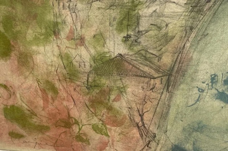 Edna (Plotkin) Hibel (American 1917-2015)"Unique" Graphite, Watercolor on Paper gallery