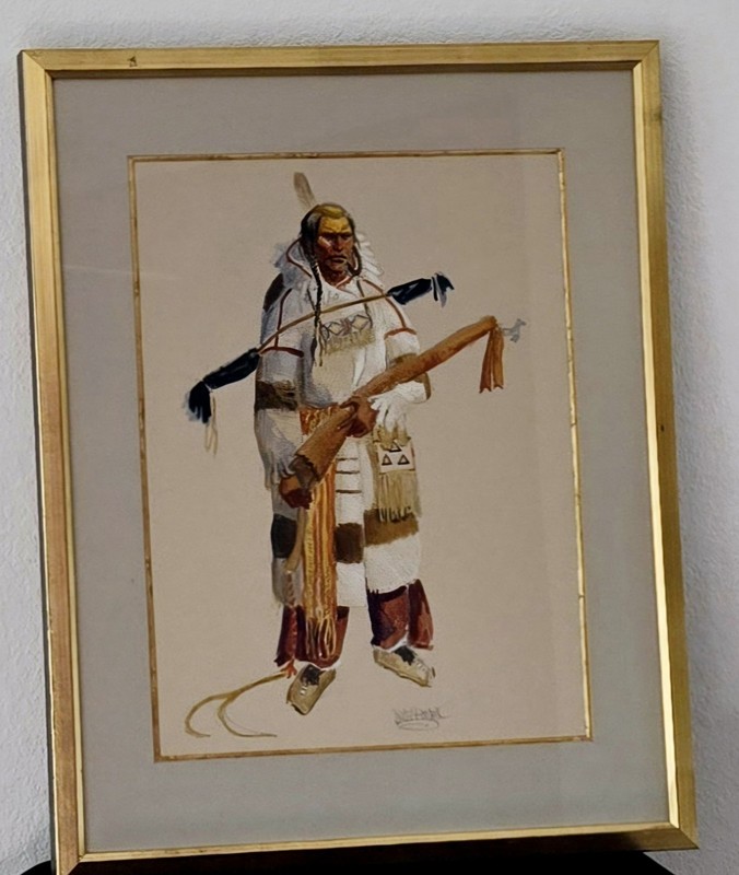 original David Powell (1954-) water color 1979 Gourche on paper 18″ x 24″ framed