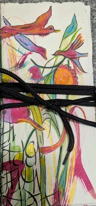 Handmade Paper Journal For Bird And Art Lovers Calligraphy Original Only 1