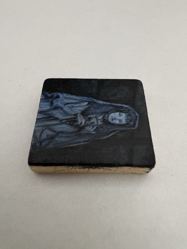 Disney Haunted Mansion Little Leota Miniature Oil Painting Original Scrabble gallery
