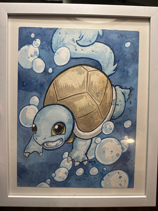 🔥Pokémon Squirtle 1/1 Original Art by JoJo Seames Framed🔥