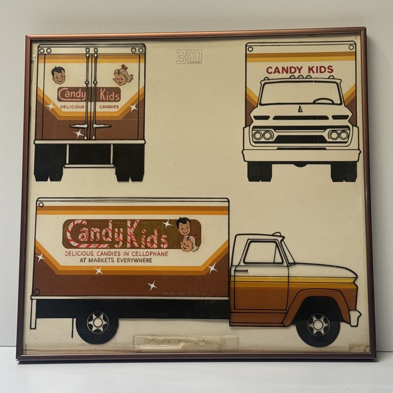 Vintage Retro Painting Illustration Truck Candy Advertising Original Industrial gallery