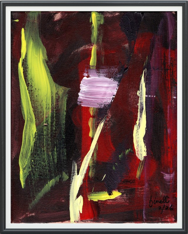 FINELLI ORIGINAL Acryllic Painting High Art Modern Collectible 11×14 COA G8B