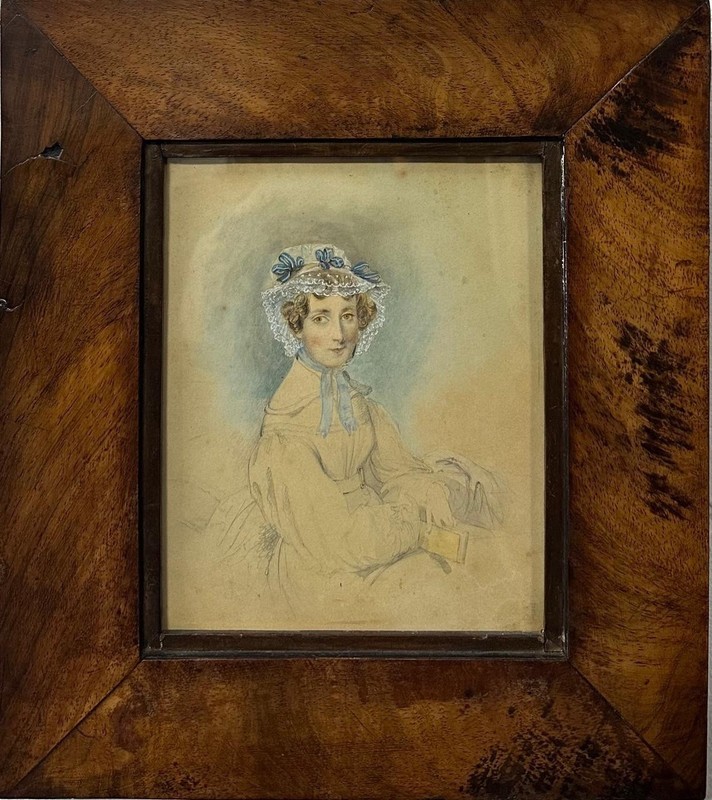 Victorian School (circa 1840): Aunt Wilhelmina , Watercolor And Pencil , Framed