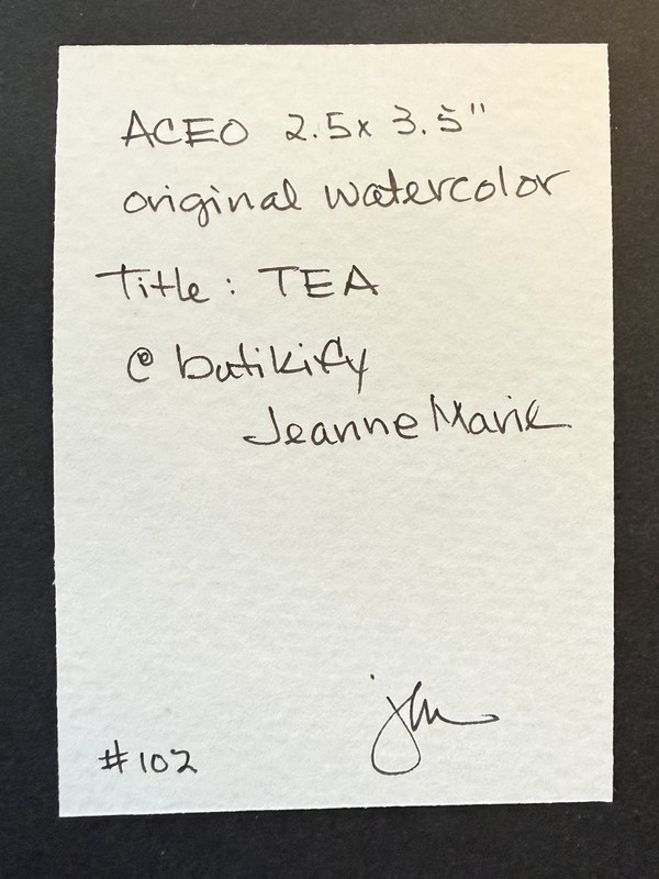 ACEO Watercolor Painting @butikify - Jeanne Marie - Tea #102 gallery