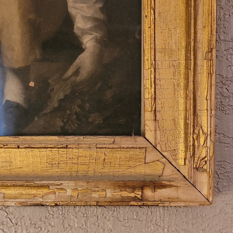 Framed Portrait Painting of Boy Under Glass in Gold Tone Frame, Single Piece gallery
