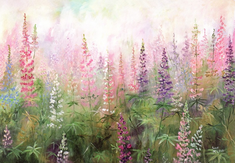 Lupine double matted and framed 10 x 12 ART