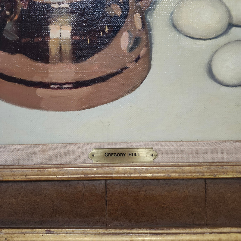 Gregory Hull Still Life Oil Painting on Canvas Copper Tea Kettle with Eggs gallery