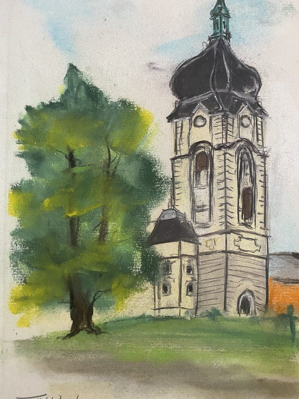 Tobias Nicklitzsch *1982 Berlin Pastell Brandenburg Dorfkirche Meseberg Gransee gallery