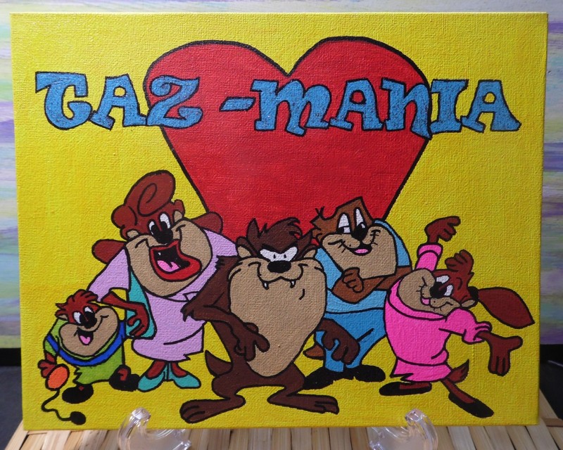 Taz – Mania Fan Art 8×10 Flat Canvas Painting