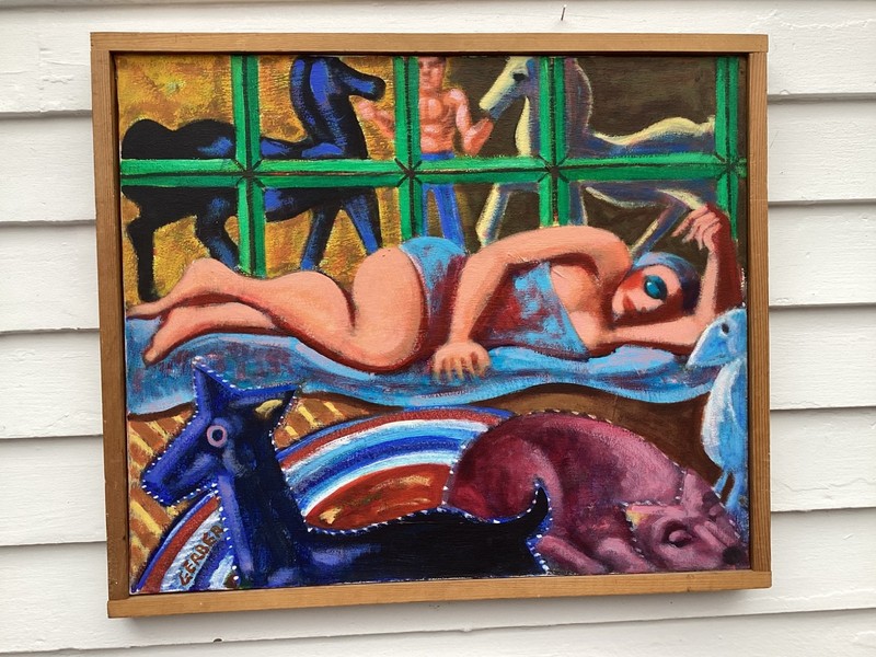 Jack Gerber 1927-2021 Philadelphia Artist Figurative Oil/Canvas