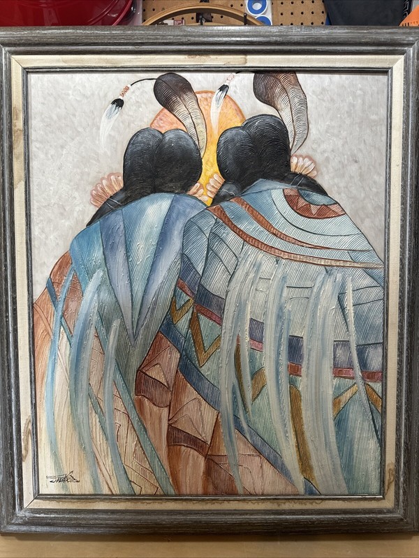 MYUNG MARIO JUNG, Original Oil Painting Pastels Art, Native American, Heritage.