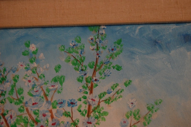 VTG ORIGINAL FRAMED SIGNED OIL CHERRY BLOSSOM BLOOM FLOWERS ARTIST: FIORENTINO gallery