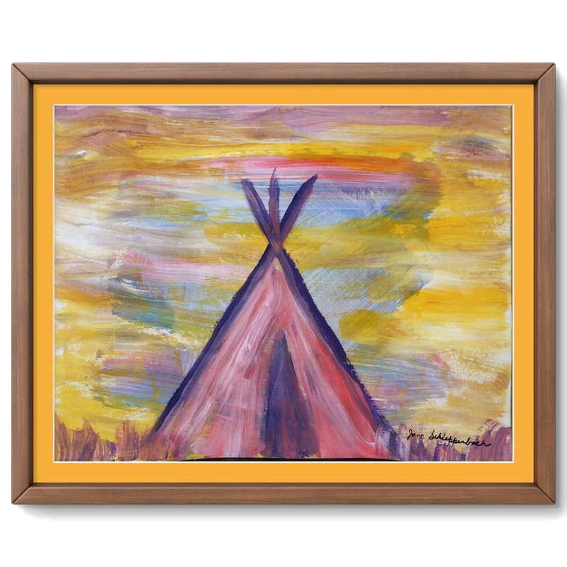 BACH TEEPEE Bold Modern Expressionistic Original 11×14 Signed Paper Art Acrylic