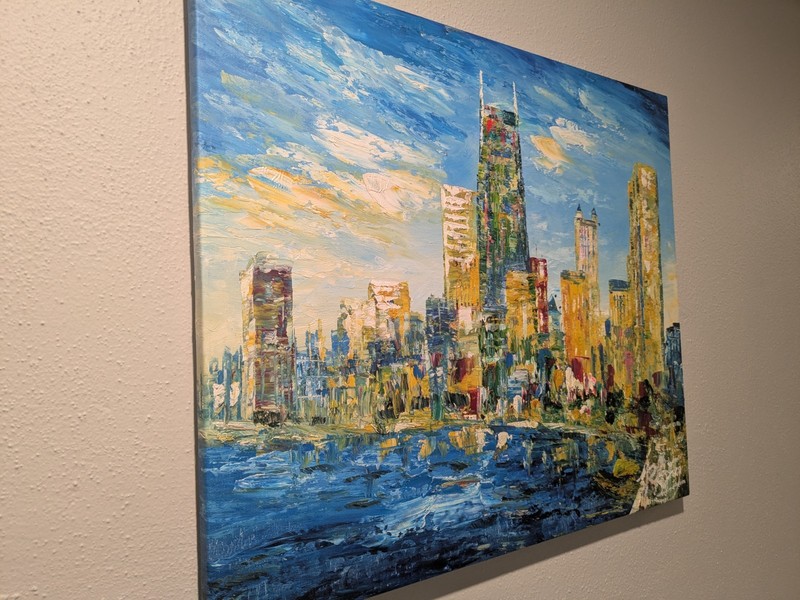 Chicago Impressionist Oil Painting, Canvas, Hand-Painted, Signed by Pen King gallery