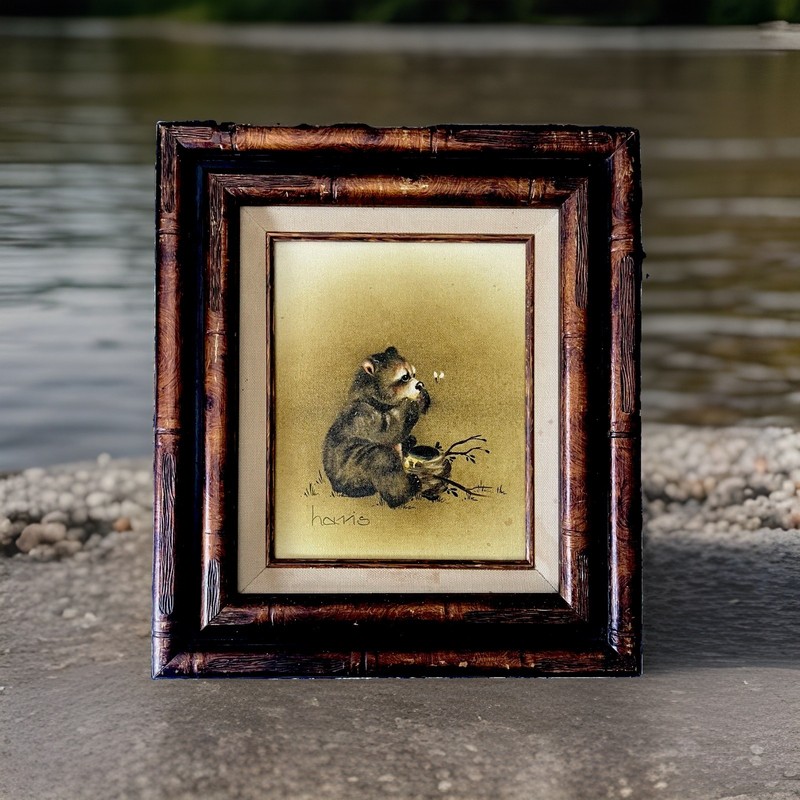 VINTAGE Artist Peggy Harris Original Oil Painting Signed. Wood 14 X 16” Frame.