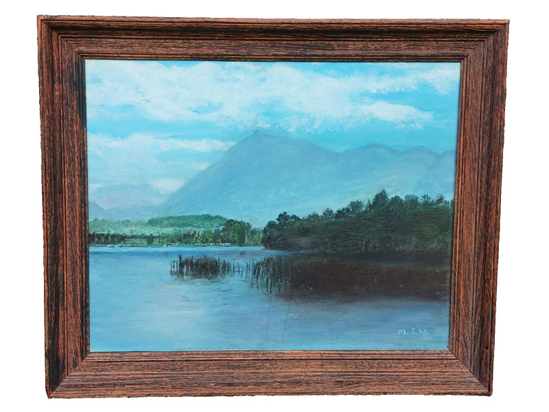 Vintage framed Oil Painting Thunersee, Switzerland signed dated 1969