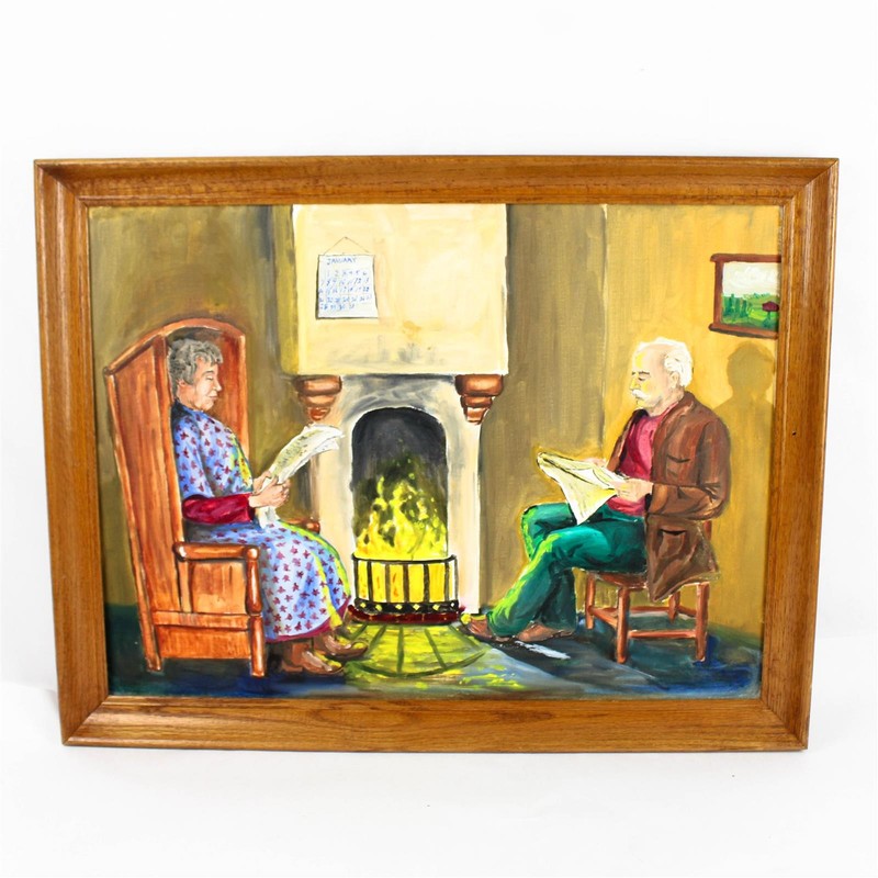 Dane Kennedy Oil Painting «Quiet Evening» 1967 21x27in Mid-Century Canvas