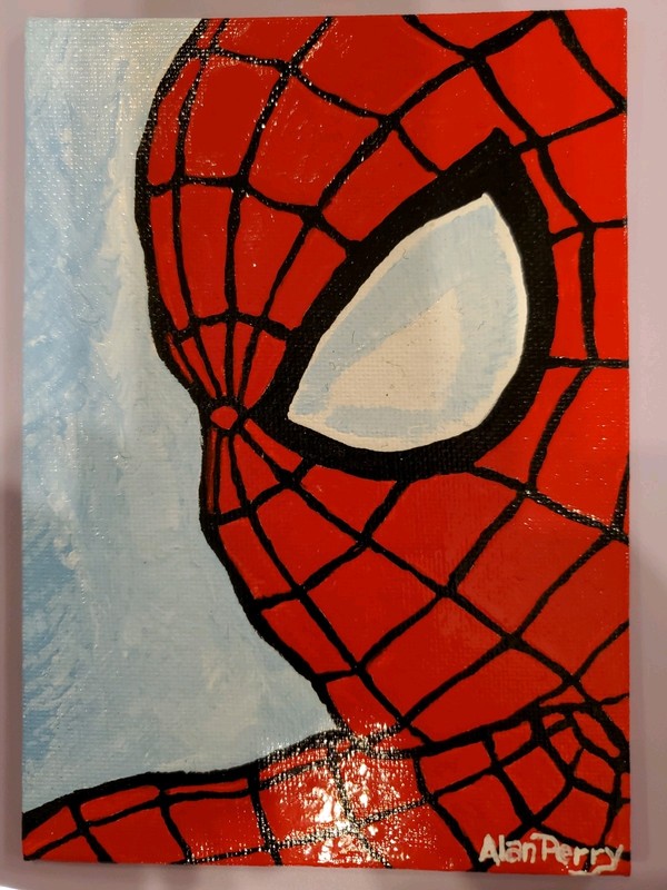 Spiderman, Marvel Hero, Original 5"×7" Acrylic Painting gallery
