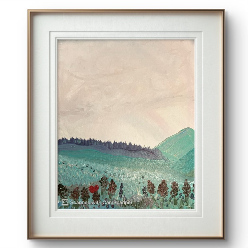 BLESSED#1210 Landscape Fields 11×14 Original Canvas Abstract Art