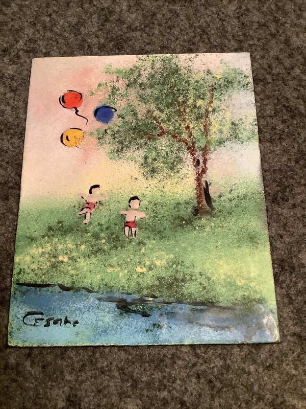 Children Painting With Ballon’s On Metal