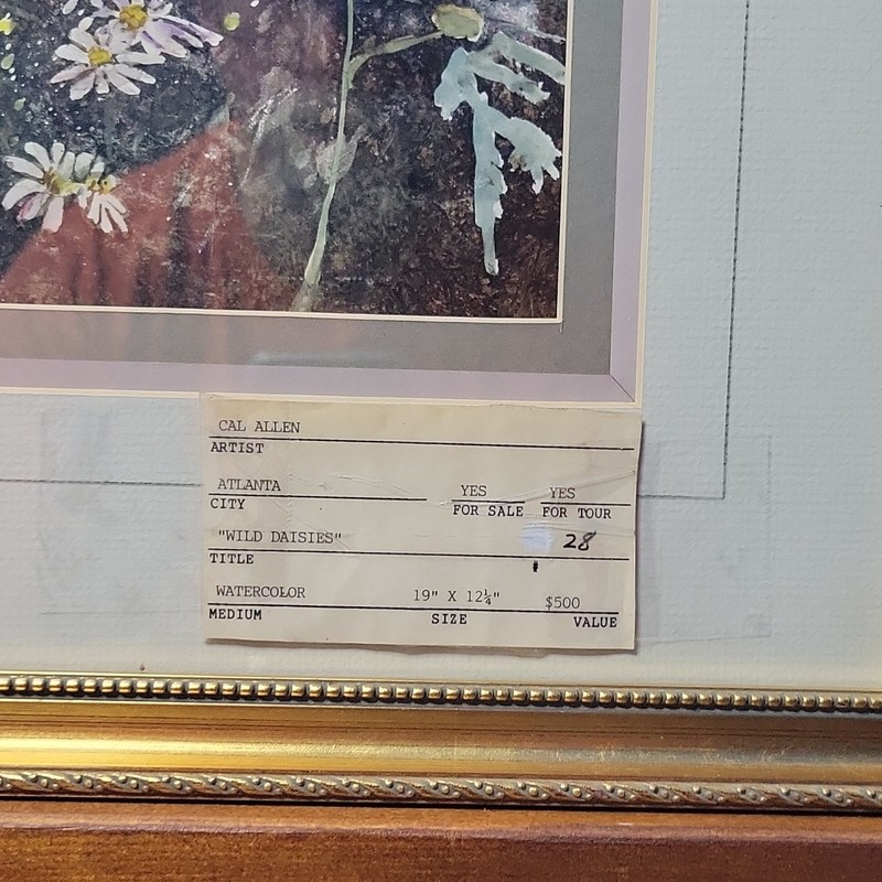Wild Daisies by Calvin D. Allen: A Masterful Atlanta-Era Watercolor of Southern gallery