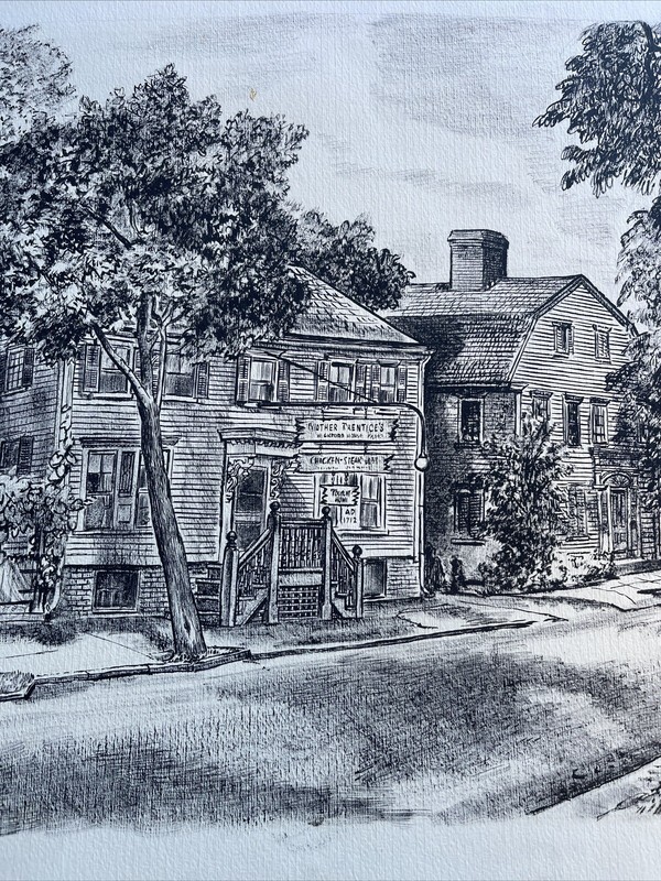 Jo Cain DRAWING ANTIQUE WPA MOTHER PRENTICE'S NEW ENGLAND REGIONALISM FAMOUS OLD gallery