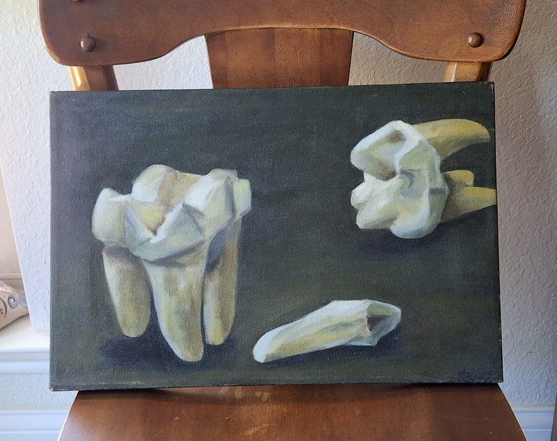 Original Painting Still Life Human Teeth Oddity Strange Unique gallery