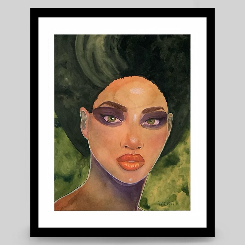 Original Fine Art Expressive Portrait Study Figurative Watercolor Painting 8×10