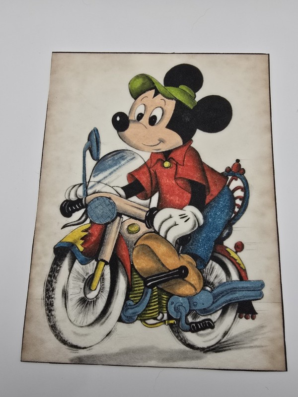 Vintage Mickey & Minnie Mouse, Dinald Duck, Goofy – Marker on felt prints