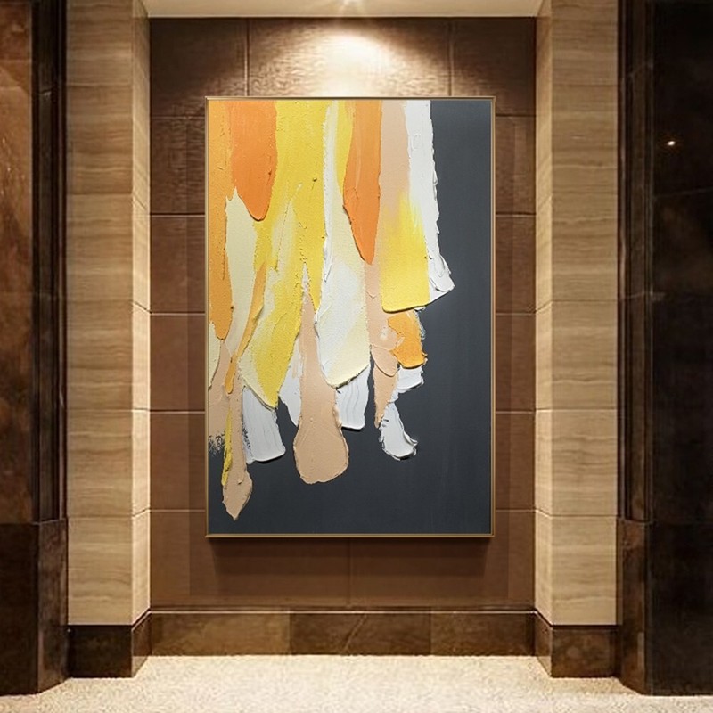 Wabi-Sabi Orange Oil Painting Abstract Handmade Canvas Decorative Mural Unframe gallery