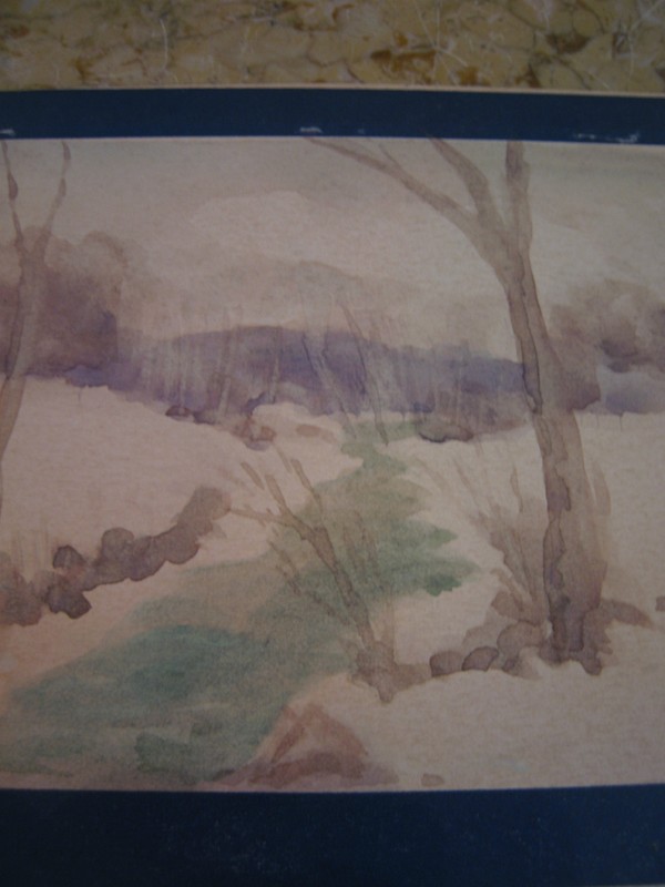 Vtg Antique Early 20th Cent. E A Trego Watercolor Painting & Pastel of Landscape gallery